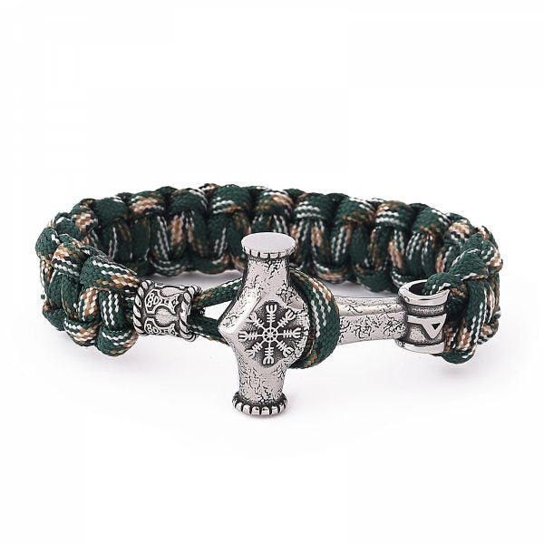 Paracord-Armband Mjölnir Galdrastafir – Mehrfarbig