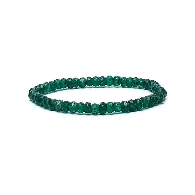 Facettiertes grünes Aventurin-Armband 6 mm (AA-Qualität)