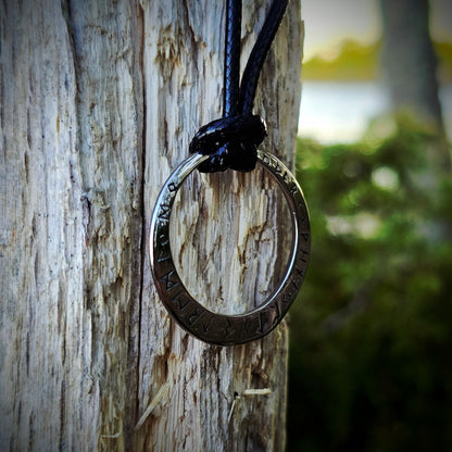 Runic Wheel Leather - Viking Necklace