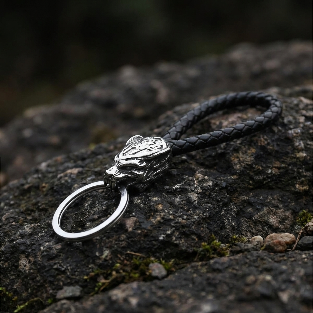 Nyckelring "Nordisk Varg" (Silver)