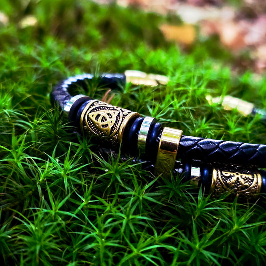 Armband Vegvisir und Valknut Dubbla – Dual Tone