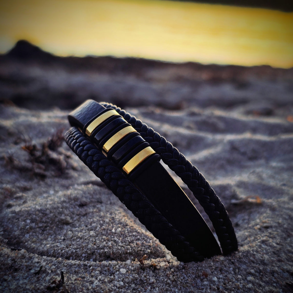 Bergen Triple Gold - Leather Bracelet