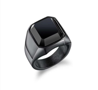 Midnight Stone – Black Signet Ring