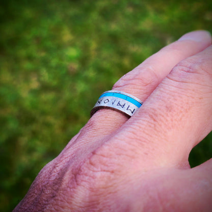Runic Ring turkis utgave sølv