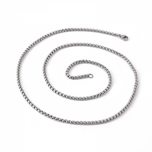 Boxchain-Halskette, 1,5 mm – Silber