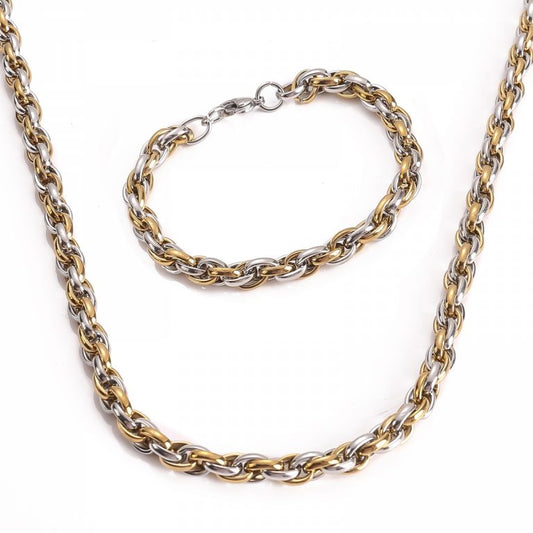 Birka-Set aus Halskette und Armband – Zweifarbig