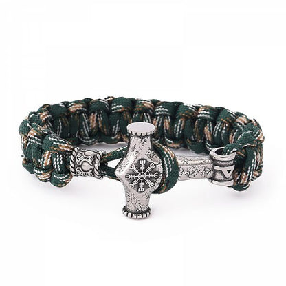 Paracord-Armband Mjölnir Galdrastafir – Mehrfarbig