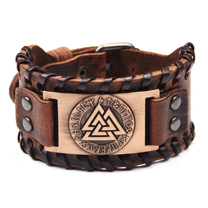 Bracelet Valknut Premiumleather - Brown