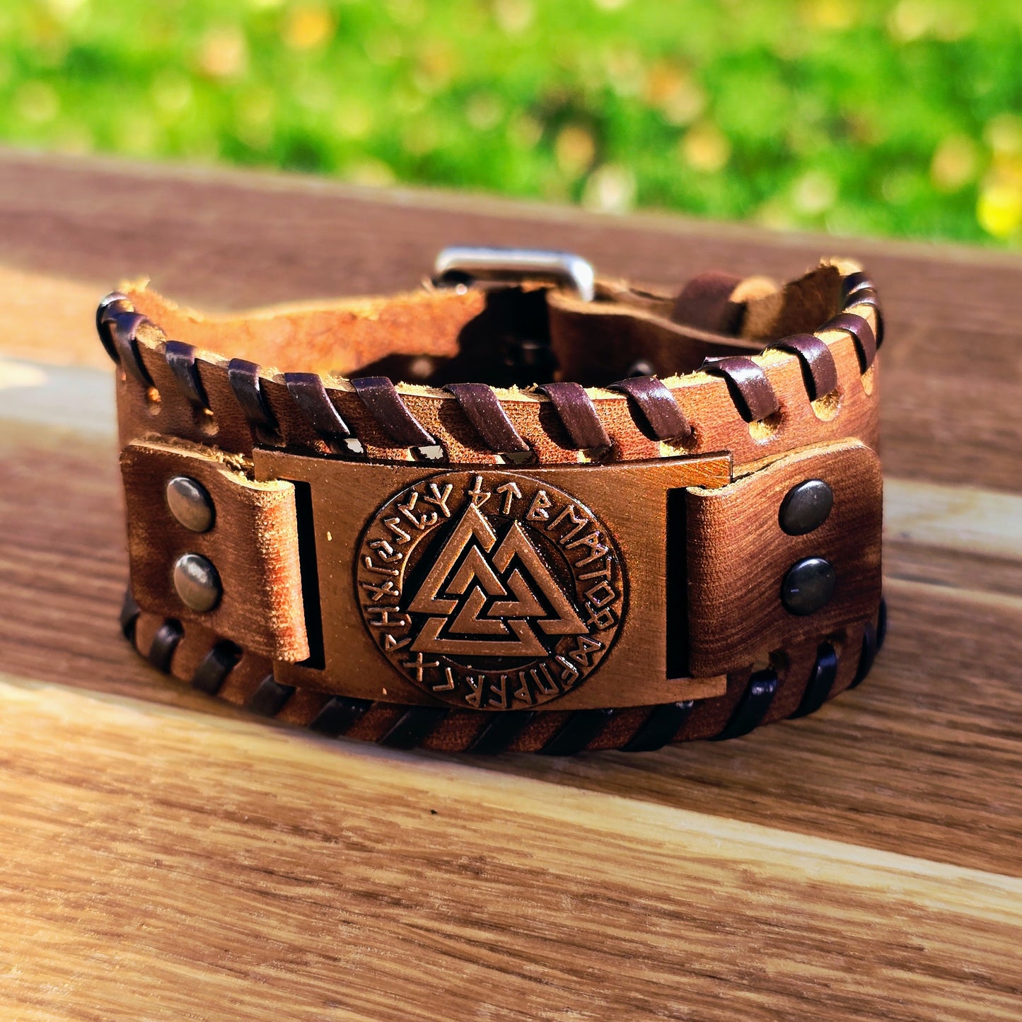 Bracelet Valknut Premiumleather - Brown