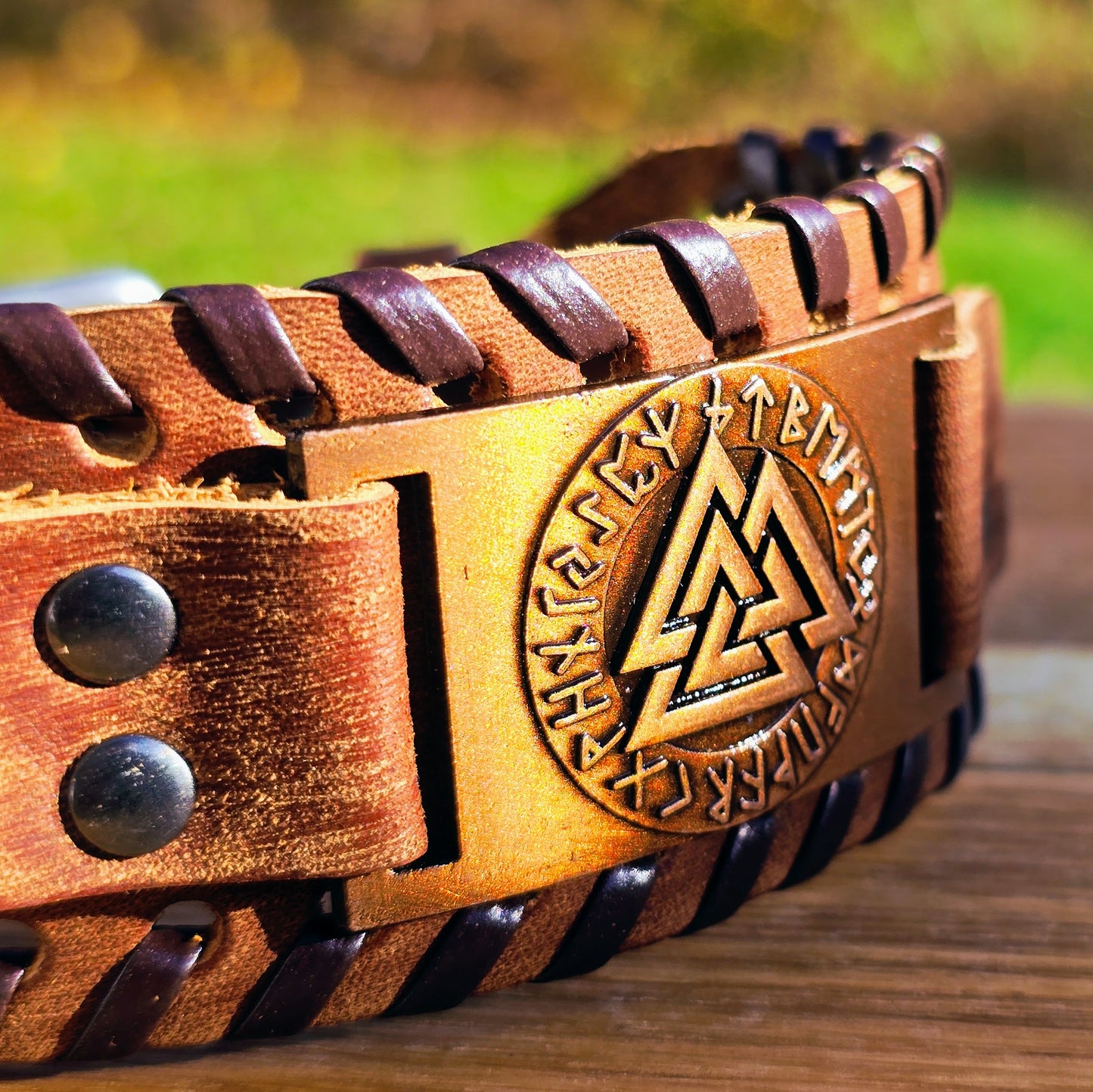 Bracelet Valknut Premiumleather - Brown