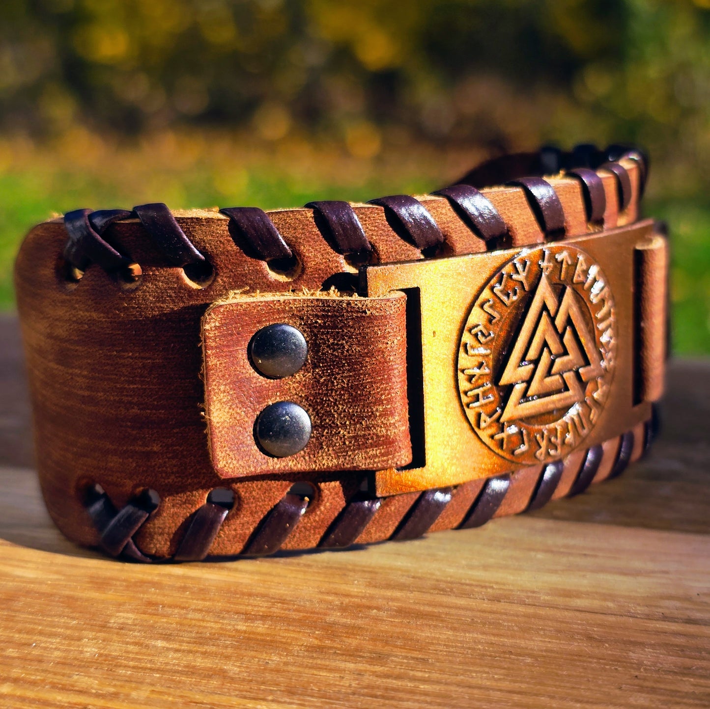 Bracelet Valknut Premiumleather - Brown