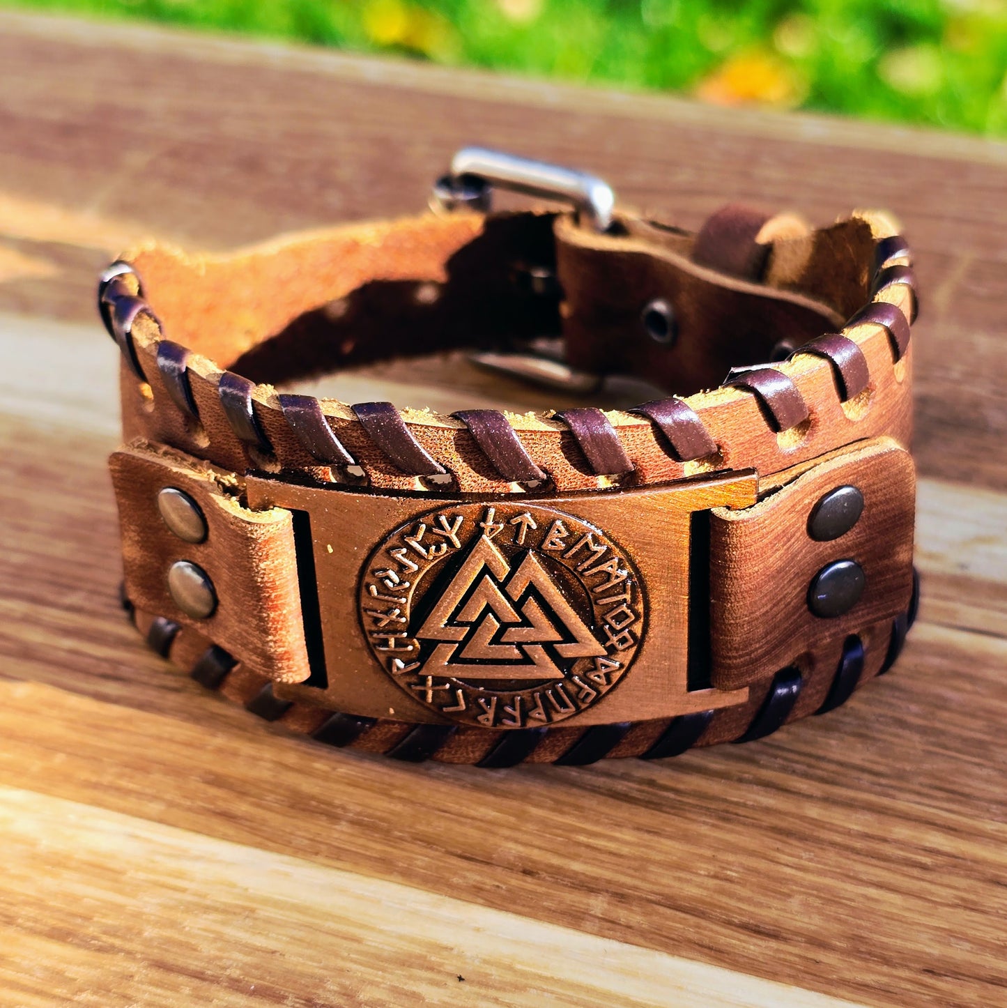 Bracelet Valknut Premiumleather - Brown