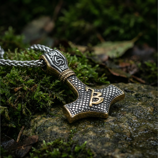 Necklace Thunder God Mjölnir - Dual Tone
