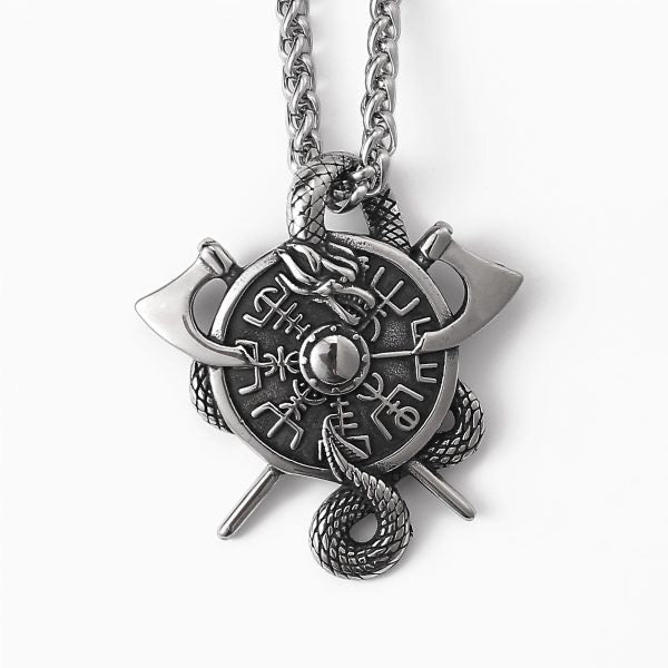 Halskette Wikinger Vegvísir Schutzamulett – Silber