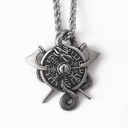 Halskette Wikinger Vegvísir Schutzamulett – Silber