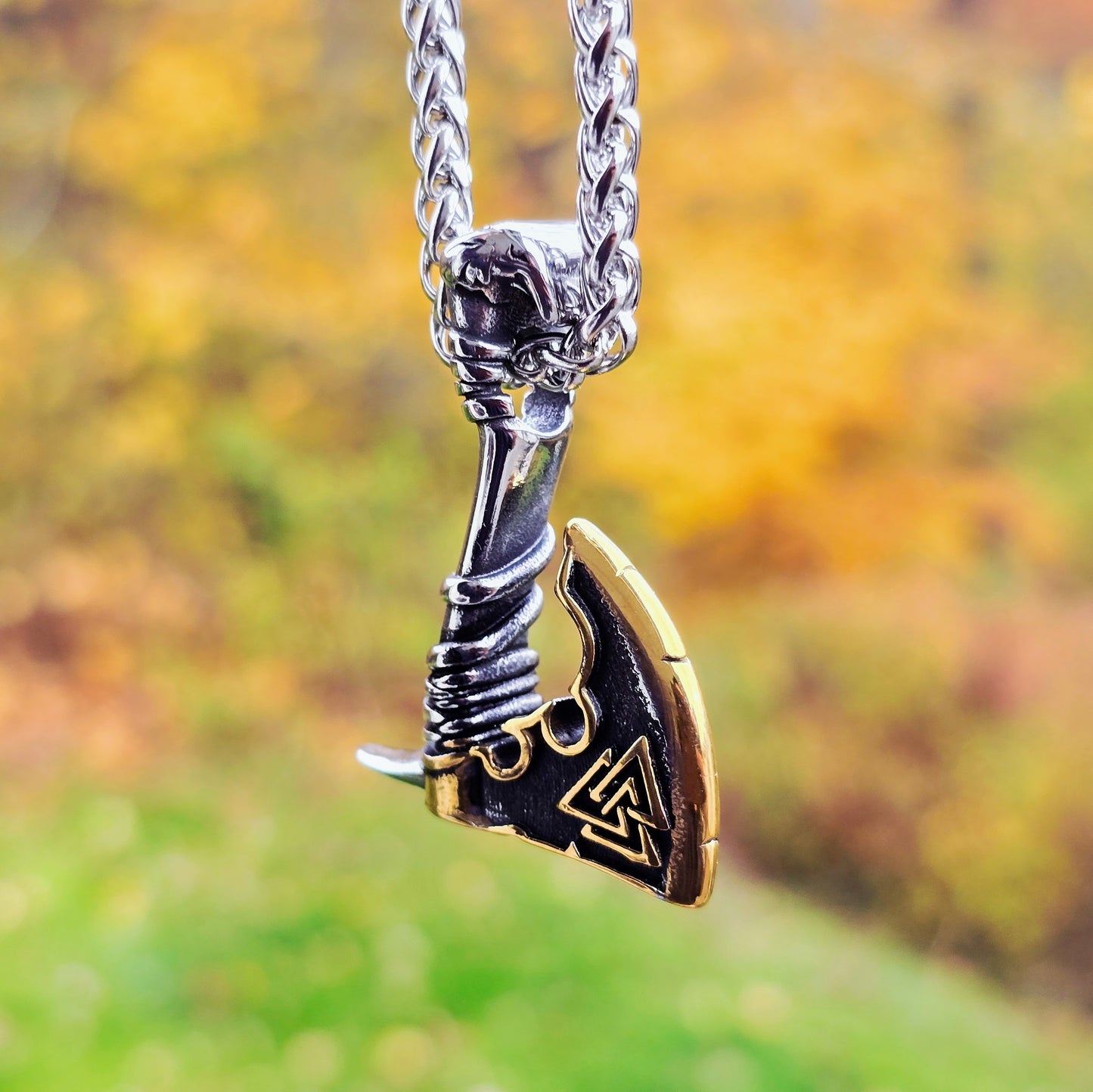 Halsband Stridsyxa - Dubbelfärgad