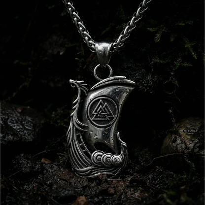 Halskette Drakkar Longship - Silber