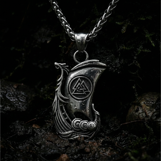 Halsband Drakkar Långskepp - Silver