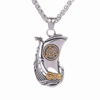 Halskette Drakkar Longship - Zweifarbig