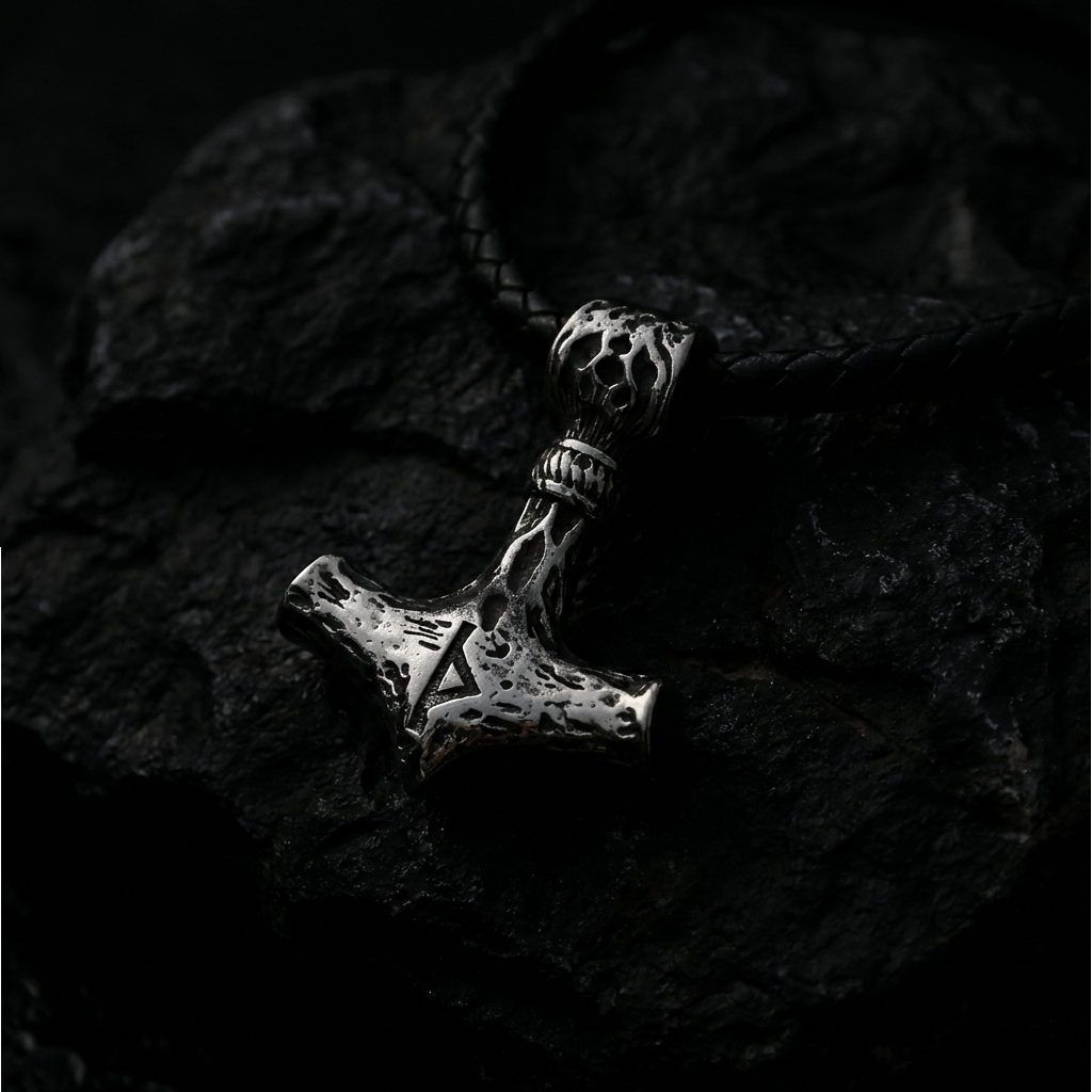 Necklace Giant Thor’s Mjölnir - Leather