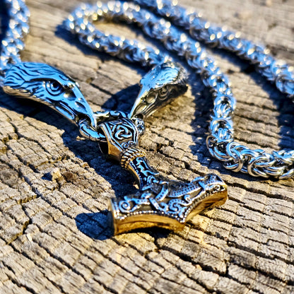 Guardian King Kettenhalskette Hugin und Munin - Zweifarbig