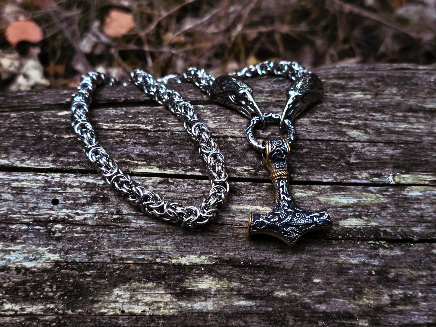 Guardian King Kettenhalskette Hugin und Munin - Zweifarbig