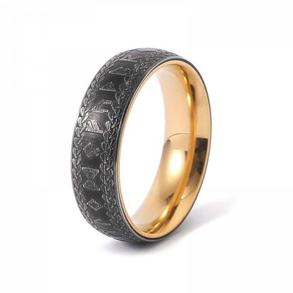 Viking Band Ring Runic Oath