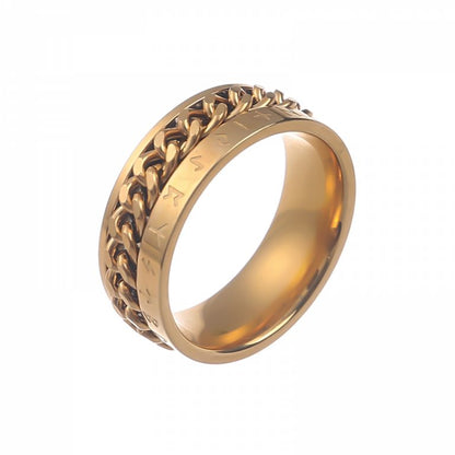 Runic Chainbound Ring Gold