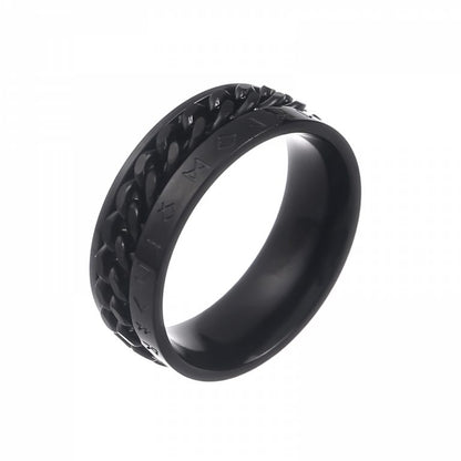 Runenring Chainbound Schwarz