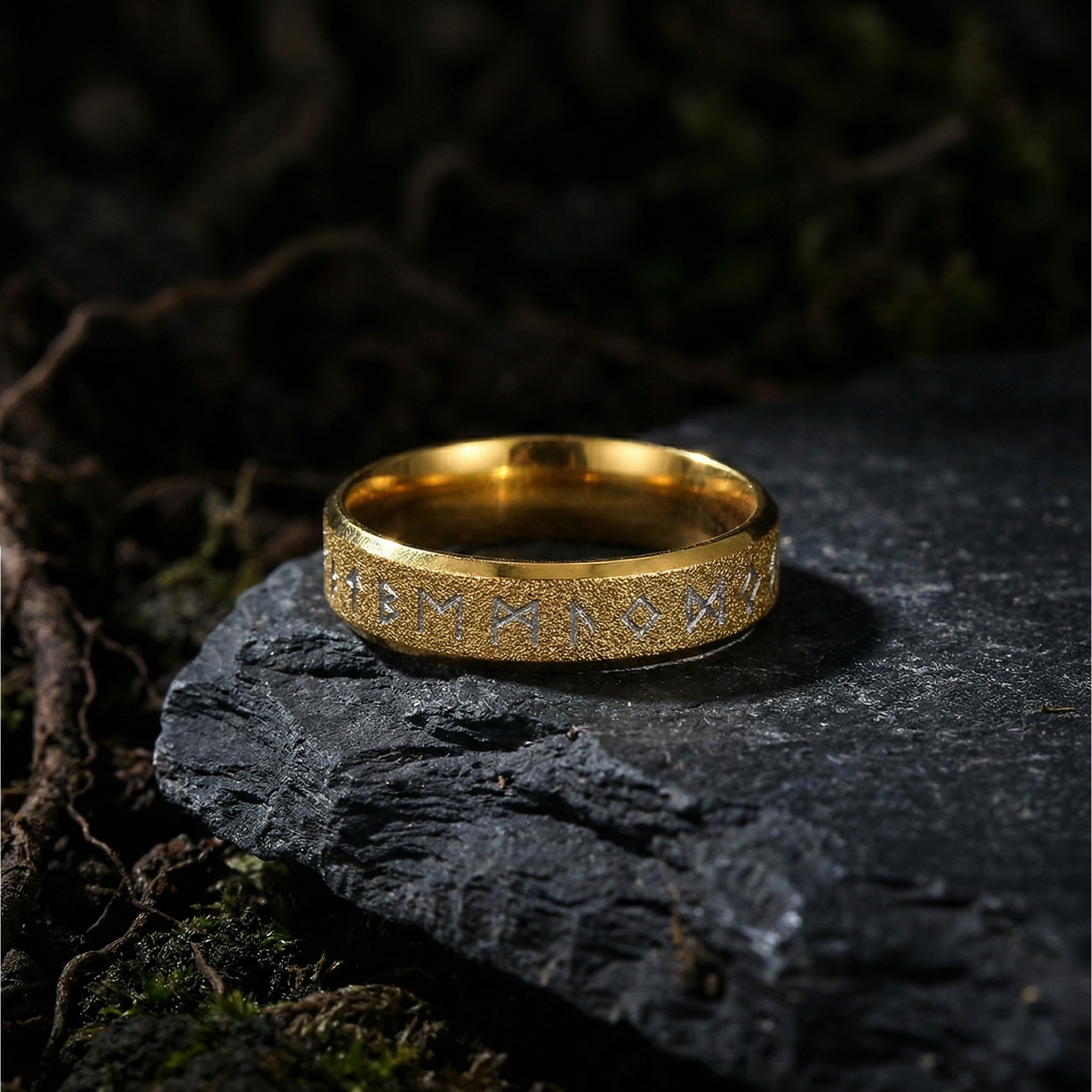 Runic Ring Golden Dawn 6mm