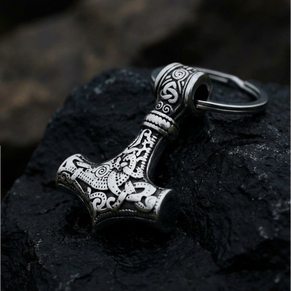 Keychain Mjölnir Asgard Knot Silver