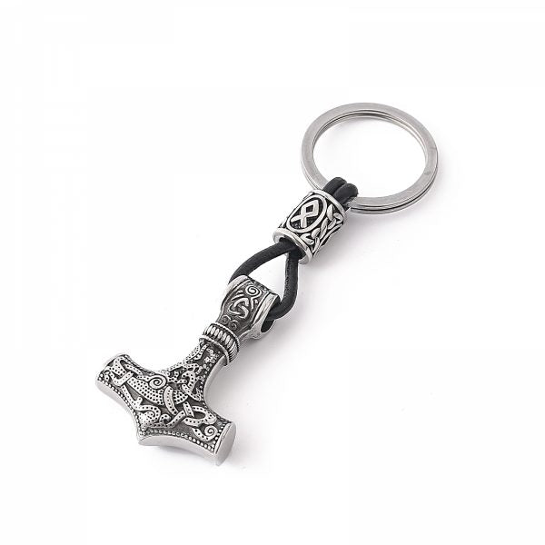 Keychain Mjölnir Asgard Knot Silver