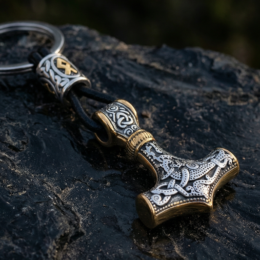 Keychain Mjölnir Asgard Knot Dual Tone