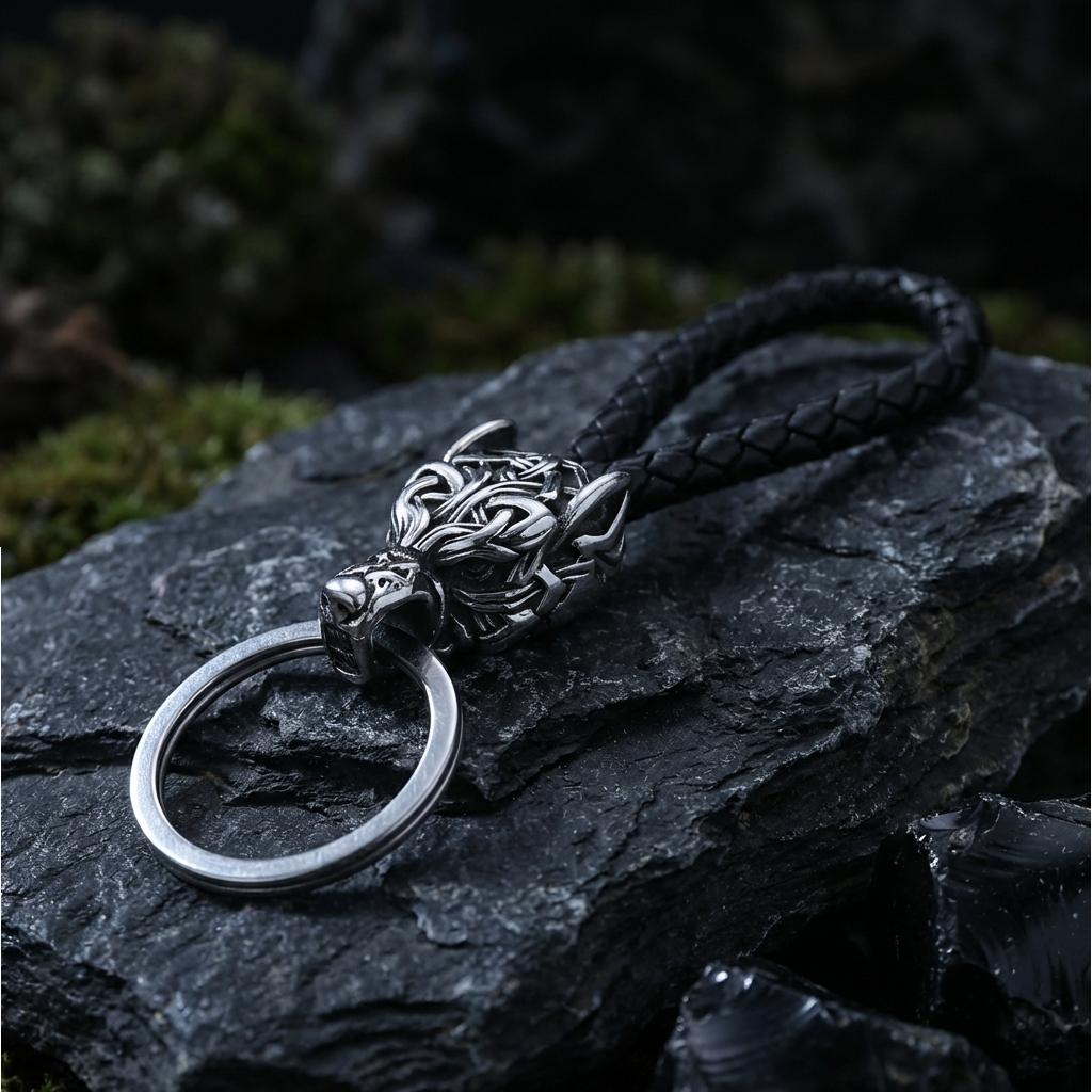 Schlüsselanhänger Freki – Asgard-Knoten (Silber)