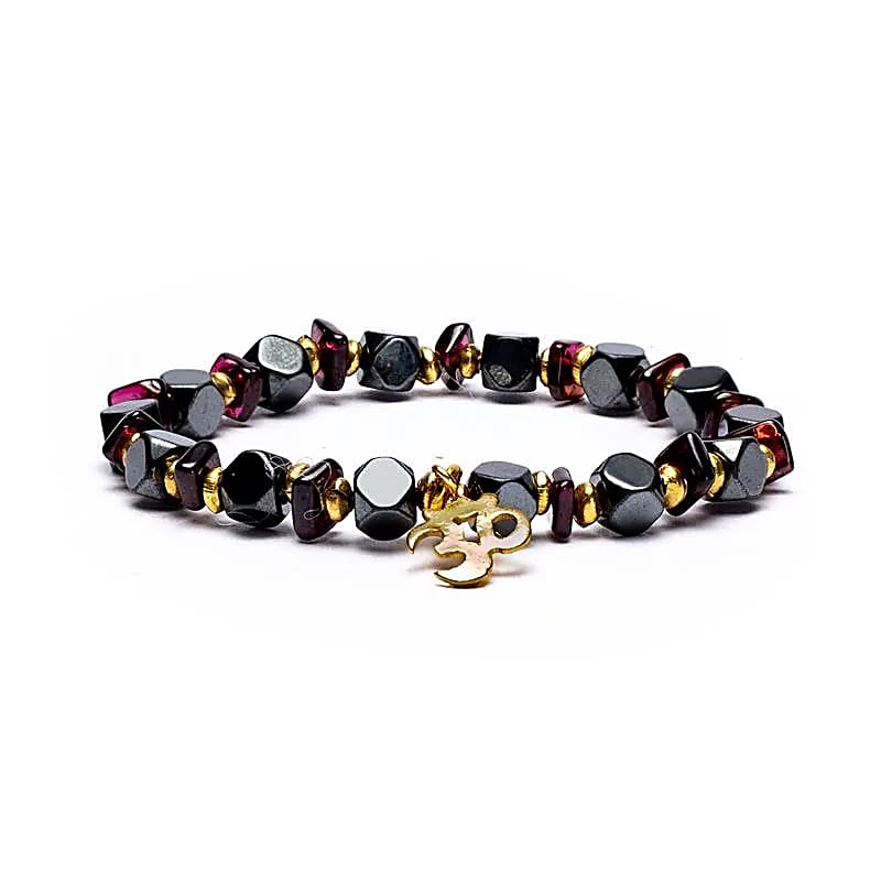 Armbånd med hematitt og granat
