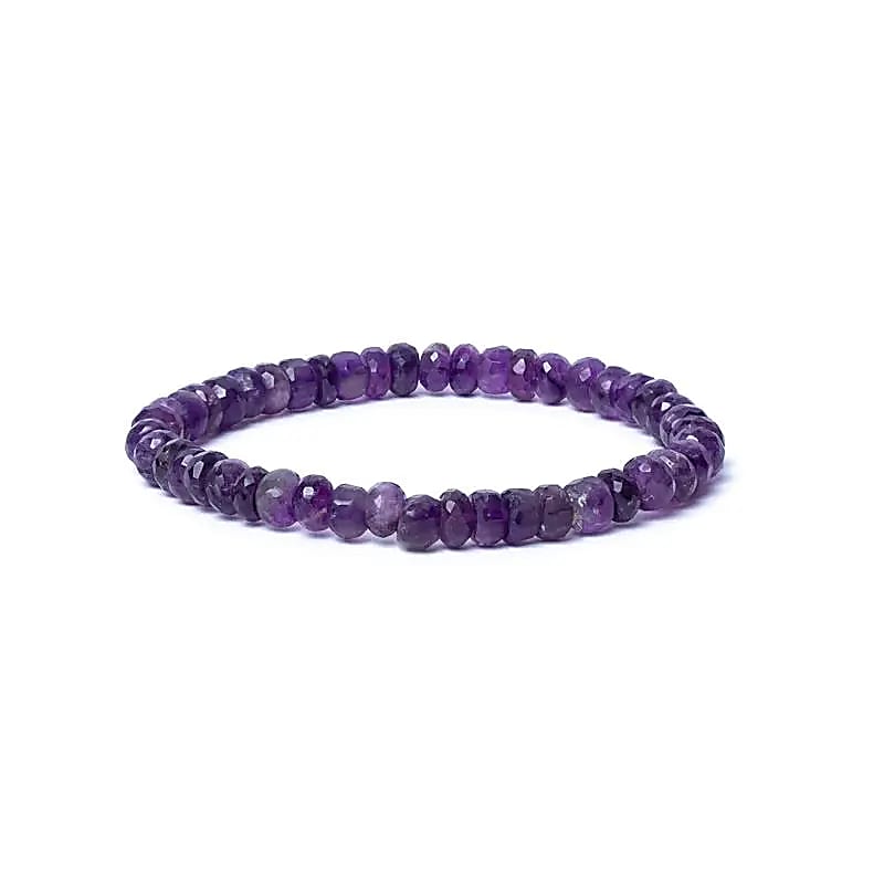 Faceted Amethyst Bracelet - 8mm AA Quality