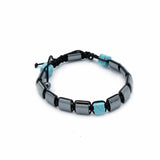 Magnetisk Shamballa-armbånd med hematitt og turkis blokk
