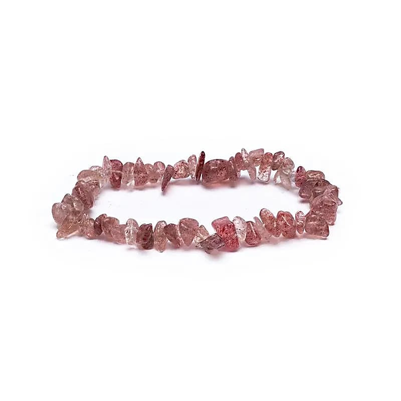 Jordbærkvarts-armbånd, 7 mm perler