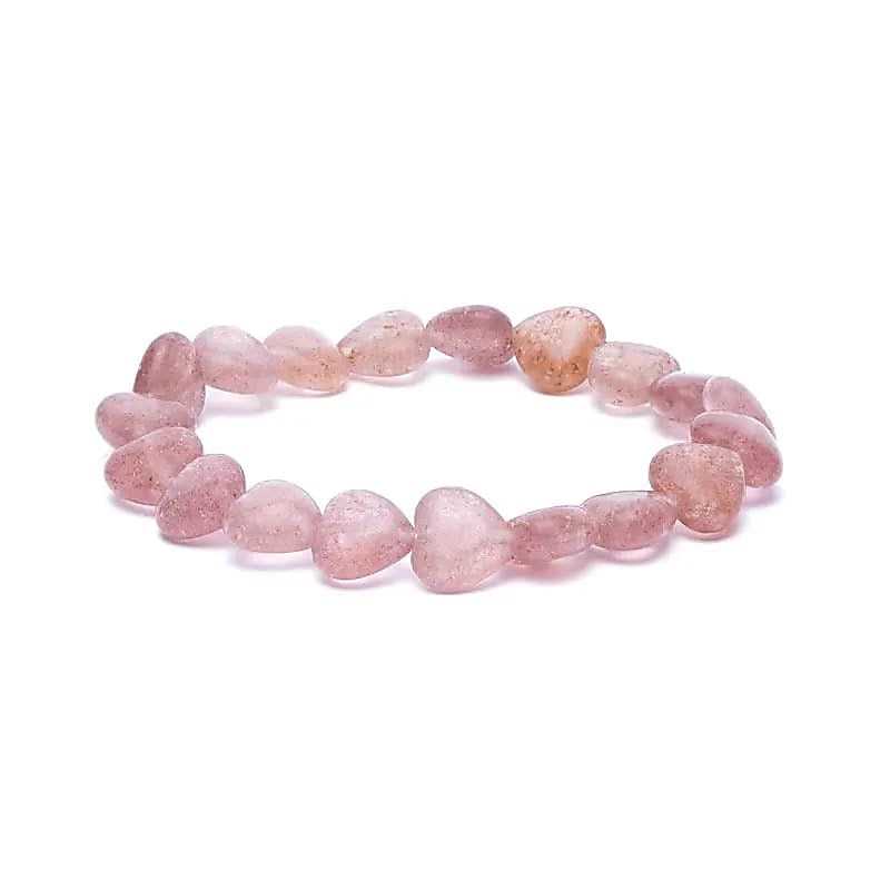 Strawberry Quartz Heart Bracelet - 80 mm