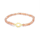 Sonnenstein Armband mit Sonnen Anhänger - 4 mm