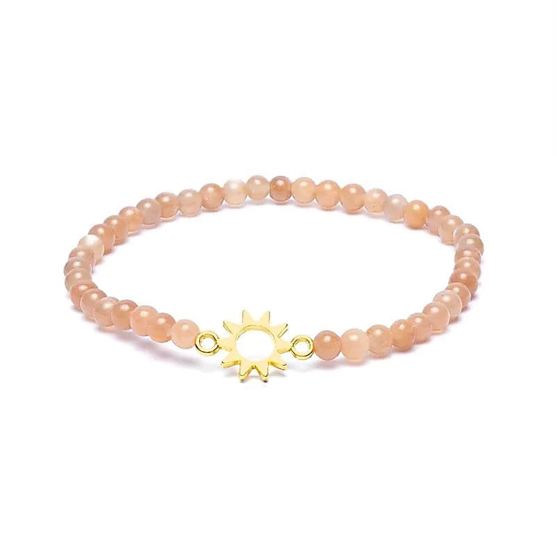 Sonnenstein Armband mit Sonnen Anhänger - 4 mm
