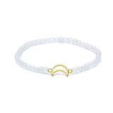 Mondstein Armband mit Halbmond Anhänger - 3mm