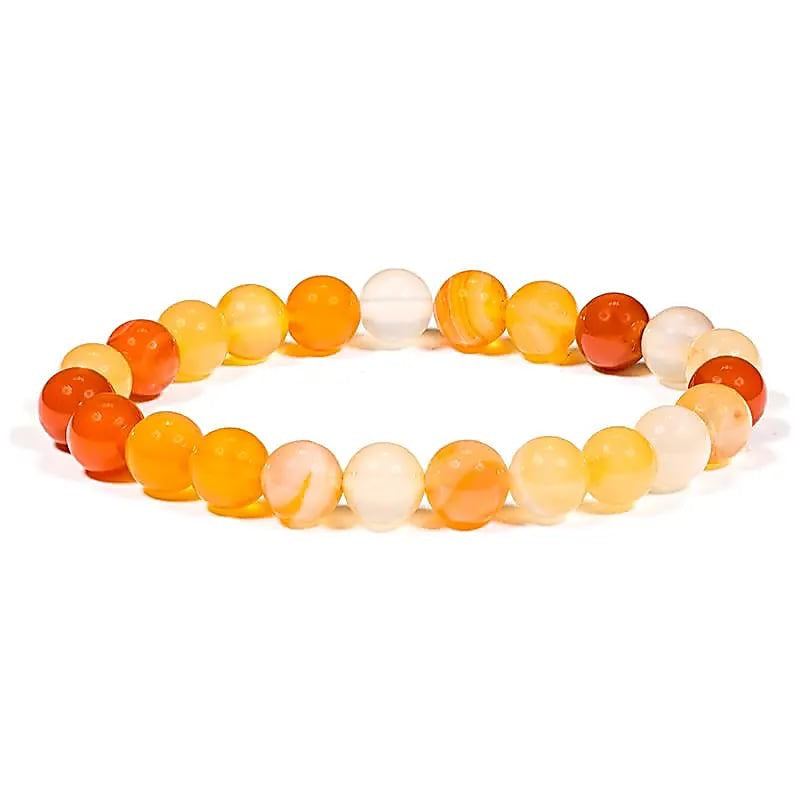 Carnelian Bracelet – Elastic Natural Stone Beads (9 mm)