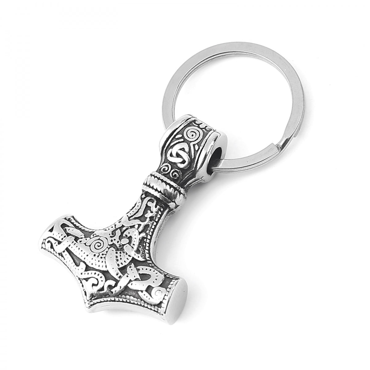 Keychain Mjölnir Asgard Knot Silver