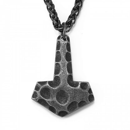 Necklace Mjölnir Hammered Finish - Antique